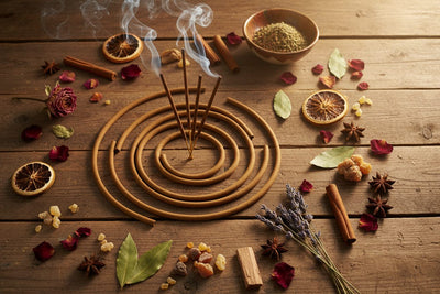 Handmade Fresh Incense Sticks collection banner featuring incense sticks and cones with natural botanicals, for aromatherapy, ritual, and everyday home fragrance.
