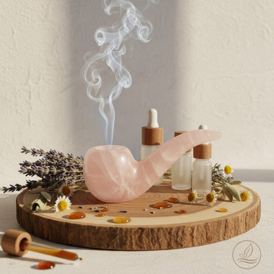 Healing Pipe collection banner featuring a decorative pipe with natural materials, for ritual and everyday use.