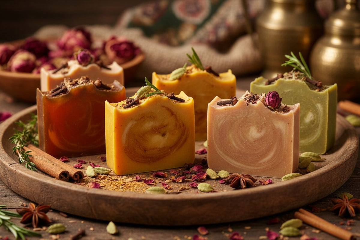 Madina Spice Bar Soaps collection banner featuring handmade soap bars and bath essentials, for skincare, bathing, and self-care rituals.