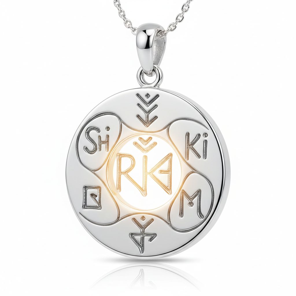 Reiki Symbol Pendant collection banner featuring handcrafted jewelry pieces with natural stones and metals, for everyday wear and spiritual adornment.