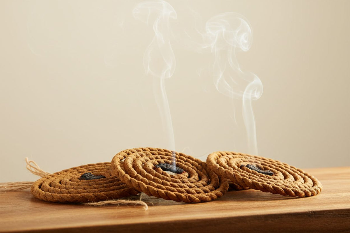 Rope Incense collection banner featuring incense sticks and cones with natural botanicals, for aromatherapy, ritual, and everyday home fragrance.