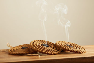 Rope Incense collection banner featuring incense sticks and cones with natural botanicals, for aromatherapy, ritual, and everyday home fragrance.