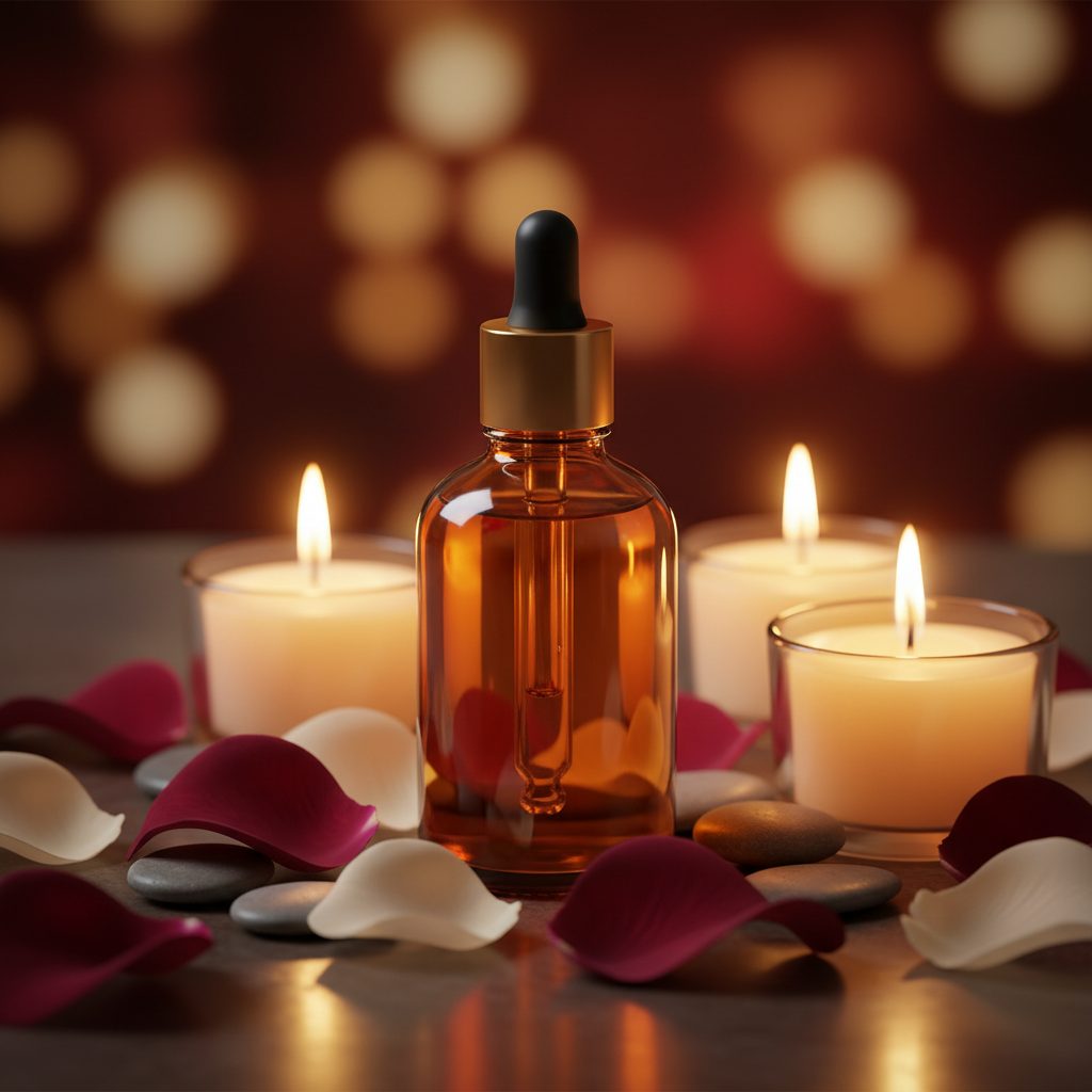 Sensual Massage Oil collection banner for Modern Aromatherapy's sensual massage oil product range.