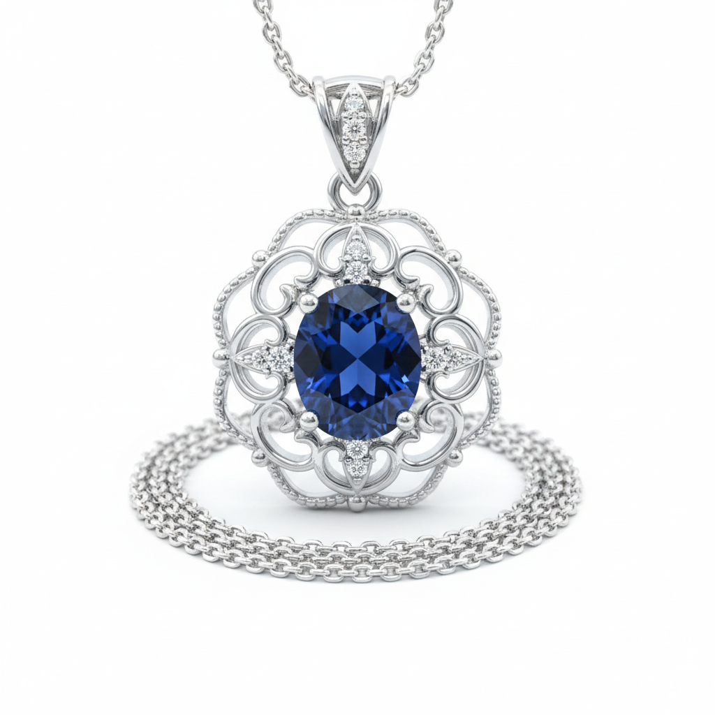 Silver Gemstone Pendant