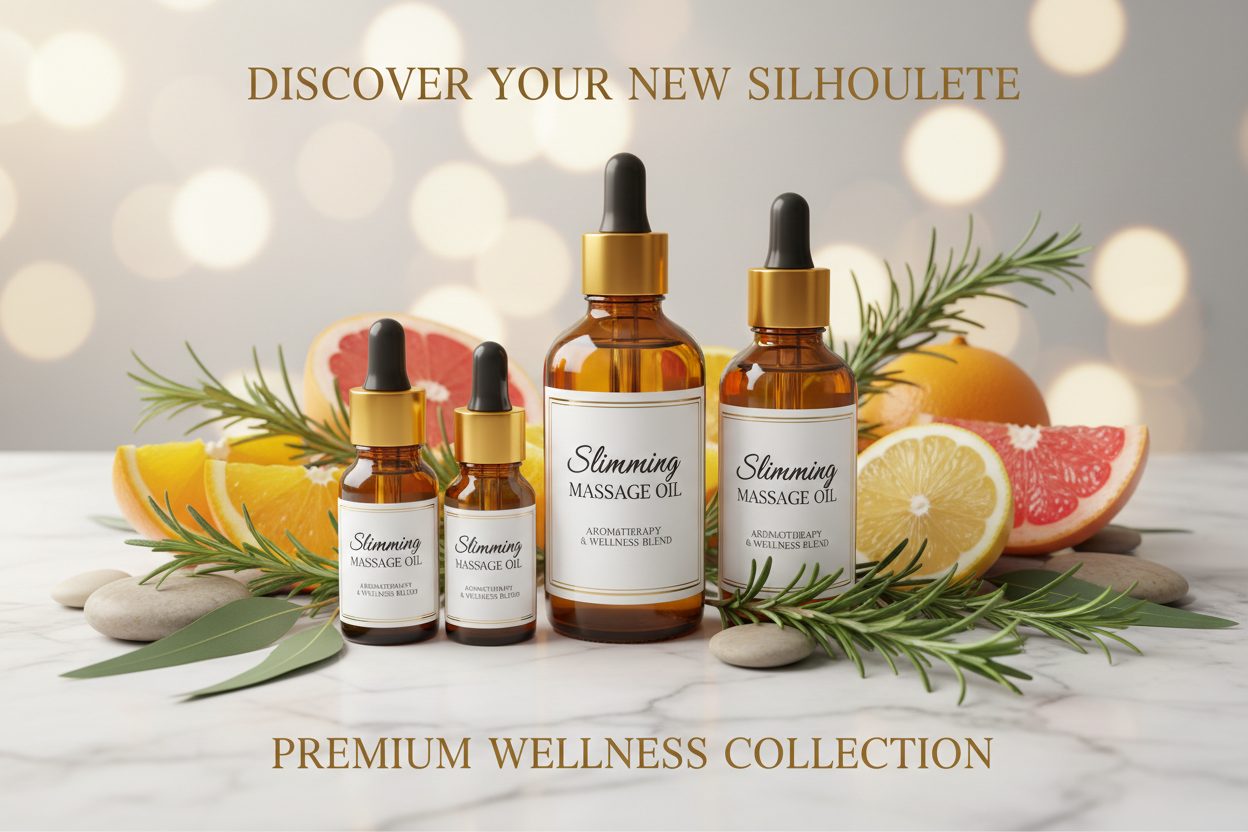 Slimming Massage Oil collection banner for Modern Aromatherapy's slimming massage oil product range.