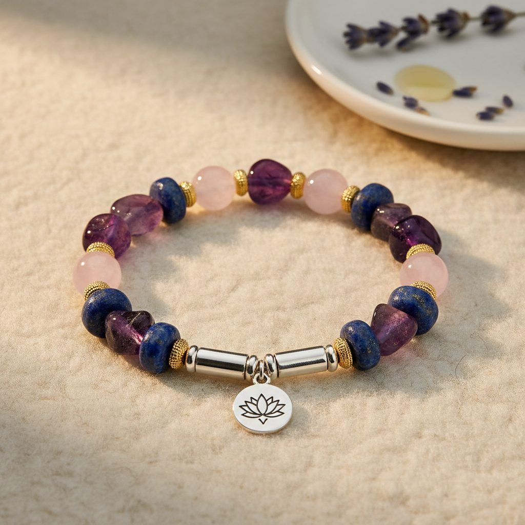 Therapeutic Bracelet collection banner featuring handcrafted jewelry pieces with natural stones and metals, for everyday wear and spiritual adornment.