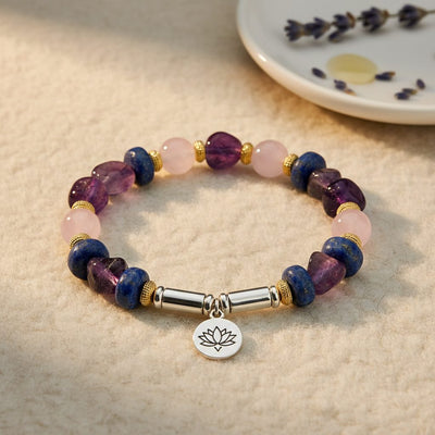 Therapeutic Bracelet collection banner featuring handcrafted jewelry pieces with natural stones and metals, for everyday wear and spiritual adornment.