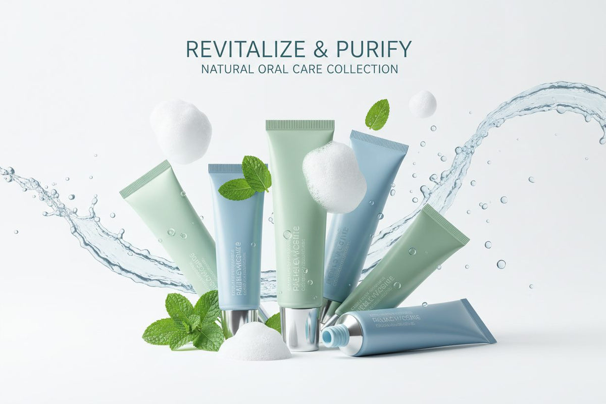 Toothpaste collection banner for Modern Aromatherapy's toothpaste product range.