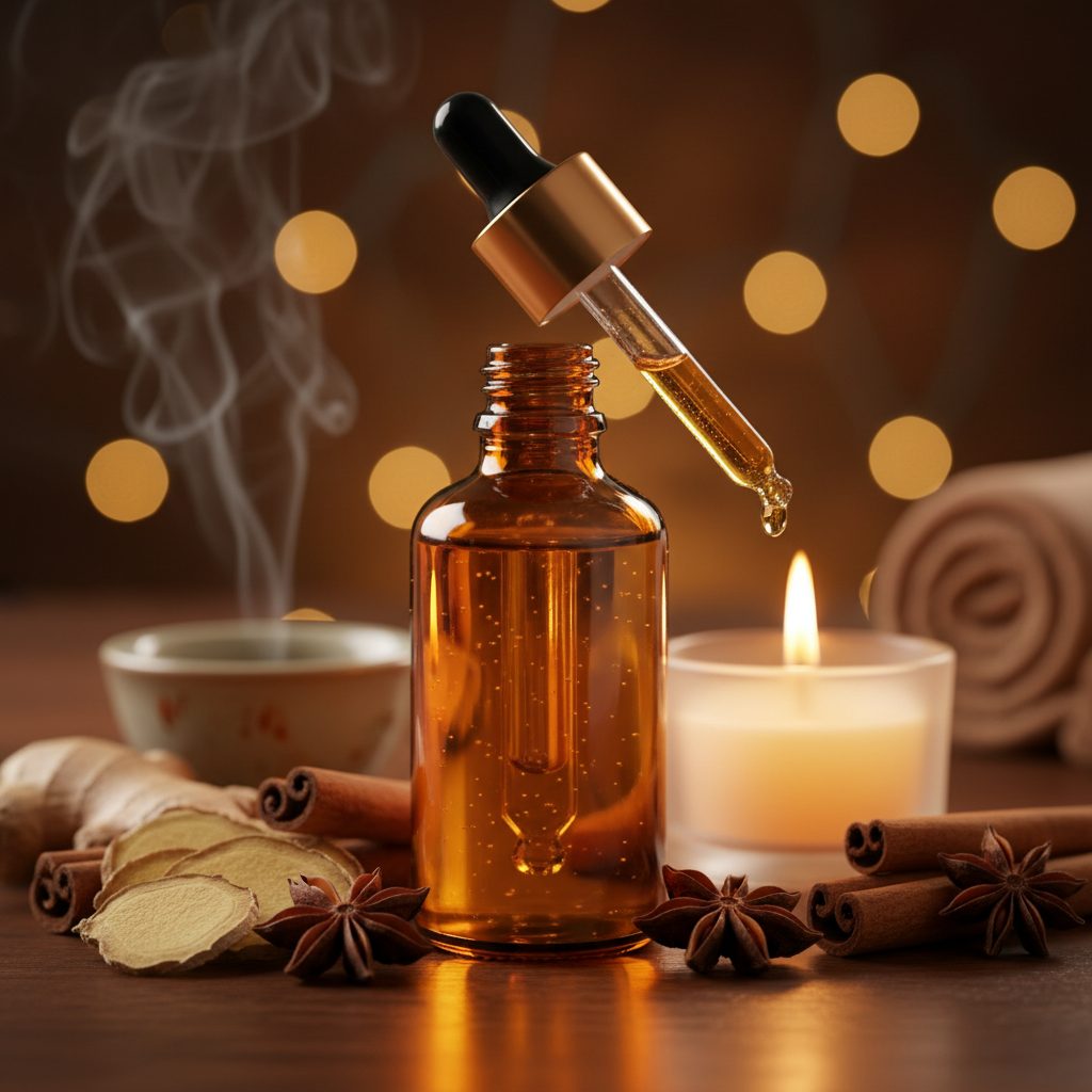Warming Massage Oil collection banner for Modern Aromatherapy's warming massage oil product range.
