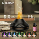 KINSCOTER 130ml volcanic flame aroma diffuser humidifier for adding fragrance, light mist, and calming atmosphere to bedrooms and offices.