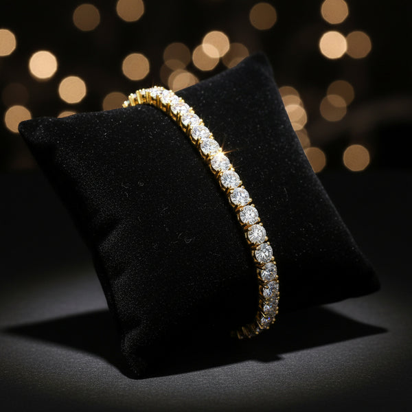18K Gold-Plated Zircon Tennis Bracelet jewelry bracelet for elegant daily wear, formal styling, and gift giving.