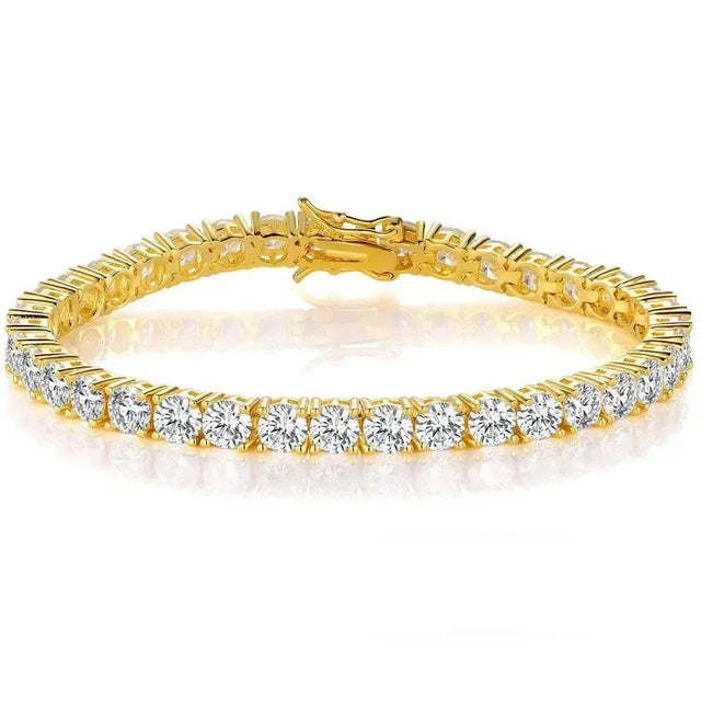 18K Gold-Plated Zircon Tennis Bracelet jewelry bracelet for elegant daily wear, formal styling, and gift giving.