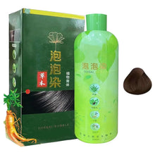 3-in-1 Herbal Hair Dye Shampoo 500ml complete set with bottle and packaging on white background.