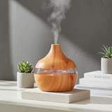 300ml Air Humidifier LED Aroma Essential Oil Diffuser wood grain unit for essential oil diffusion, gentle misting, and daily room comfort.
