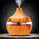 300ml Air Humidifier LED Aroma Essential Oil Diffuser wood grain humidifier for aromatherapy, light humidifying, and soothing room ambiance.