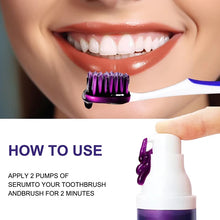 5D V34 Purple Teeth Whitening Stick step-by-step usage guide for daily teeth brightening.