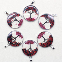 6 piece Tree of Life natural stone jewelry pendants for handmade necklace creation, charm projects, and bohemian styling.