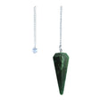 6 Sided Dark Green Agate Pendulum for dowsing and divination, balance and grounding work, and daily meditation.
