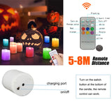 6PCS Rechargeable LED Flameless Candles set for dining table decoration, warm mood lighting, and mess-free candle use.