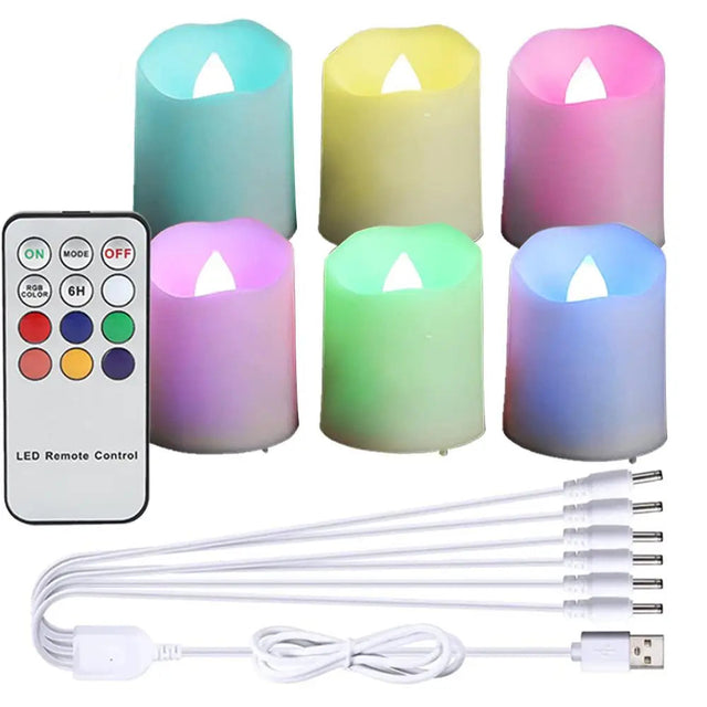 6PCS Rechargeable LED Flameless Candles set for home decor, ambient lighting, and safer everyday candle use.