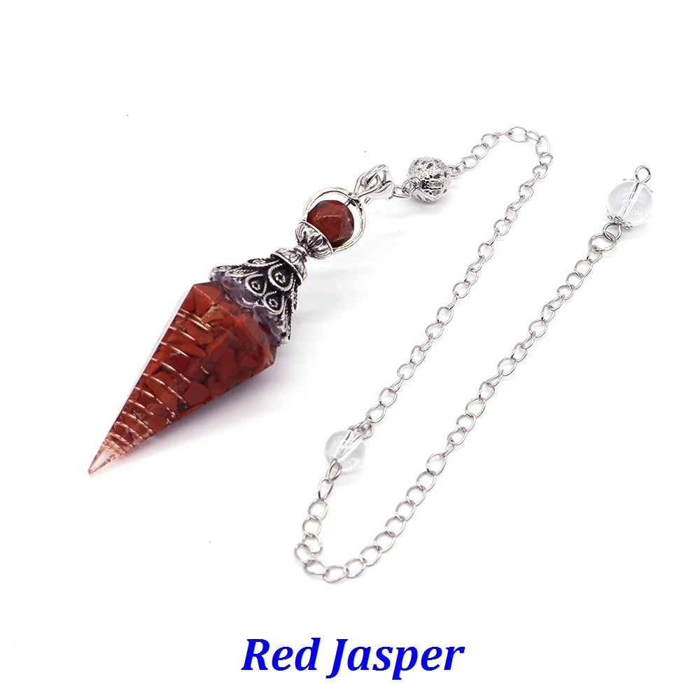 7 Chakra Crystal Pendulum for dowsing, divination, and energy work.