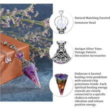 7 Chakra Crystal Pendulum for dowsing, divination, and energy work.