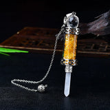 7 Chakra Crystal Pendulum with Wishing Bottle for dowsing, divination, and energy work.