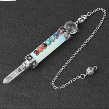 7 Chakra Crystal Quartz Dowsing Pendulum for dowsing, divination, and energy work.