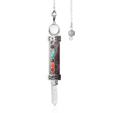 7 Chakra Crystal Quartz Dowsing Pendulum for dowsing, divination, and energy work.