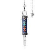 7 Chakra Crystal Quartz Dowsing Pendulum for dowsing, divination, and energy work.