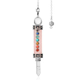 7 Chakra Crystal Quartz Dowsing Pendulum for dowsing, divination, and energy work.