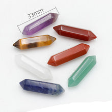 7 Chakra energy crystal set with Sacred Geometry design for aura cleansing, chakra alignment, and spiritual healing sessions.