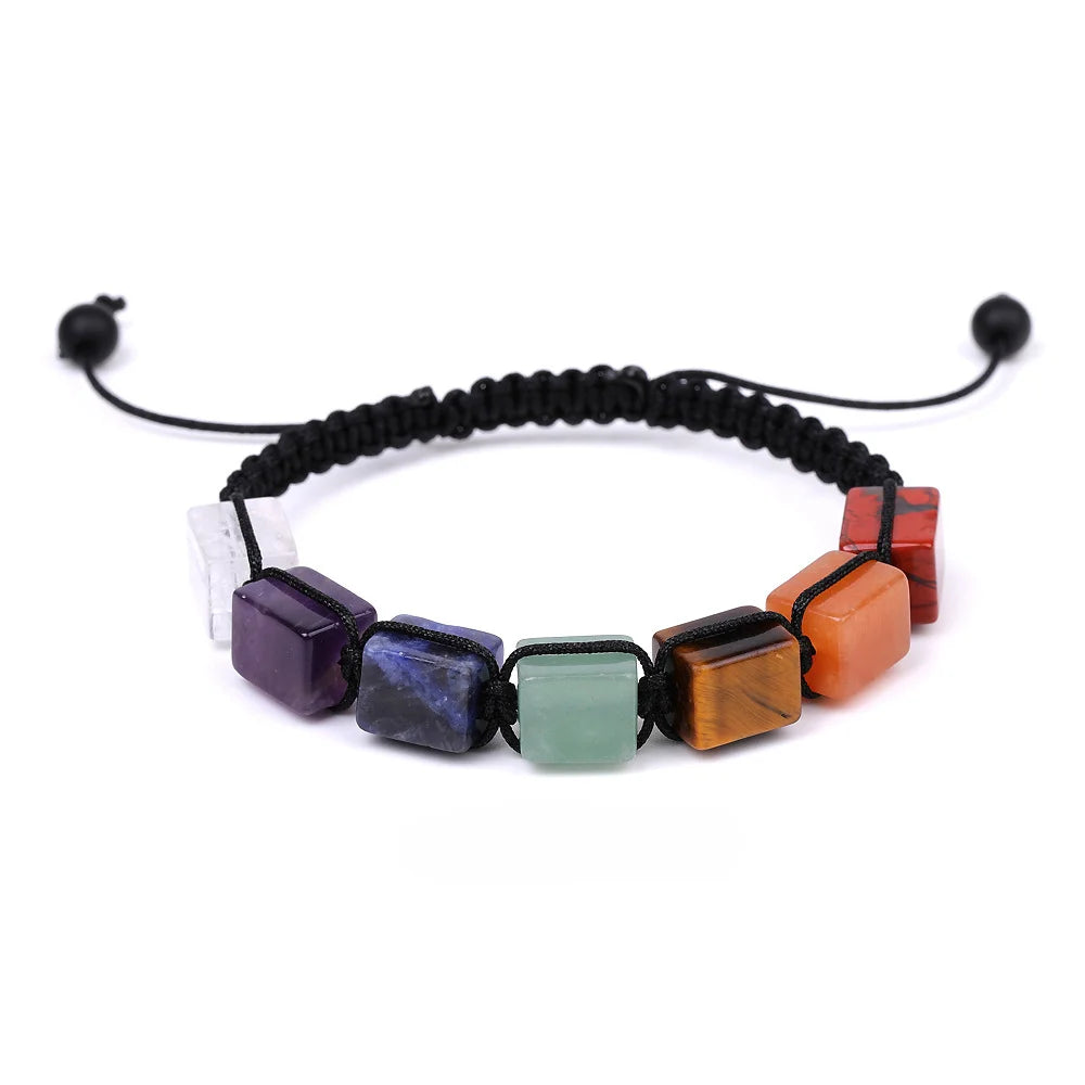 7 chakra healing gemstone braided bracelet for holistic healing, meditation, and spiritual wellness use.