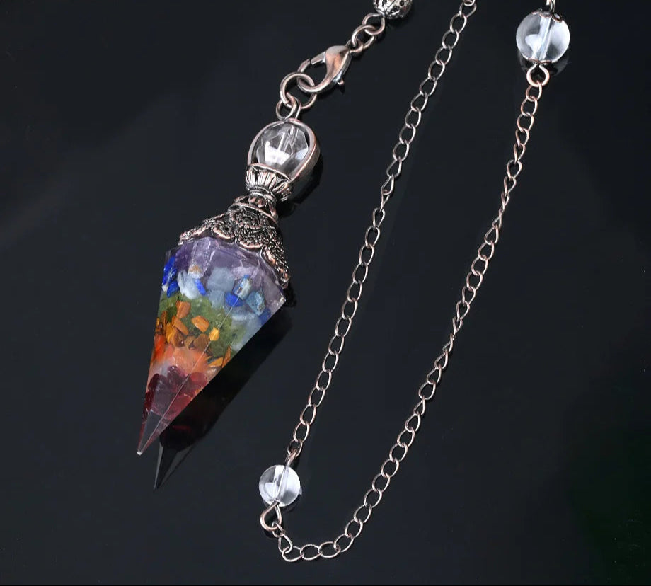 7 Chakra Healing Pendulum for dowsing, divination, and energy work.