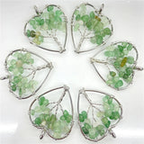 7 Chakra Heart-Shaped Reiki Pendants for meditation, gifting, and crystal jewelry.