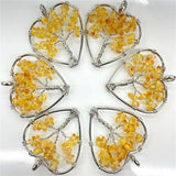 7 Chakra Heart-Shaped Reiki Pendants for meditation, gifting, and crystal jewelry.