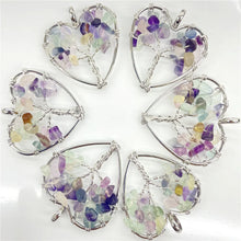 7 Chakra Heart-Shaped Reiki Pendants for meditation, gifting, and crystal jewelry.