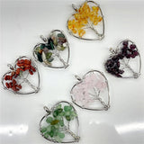 7 Chakra Heart-Shaped Reiki Pendants for meditation, gifting, and crystal jewelry.