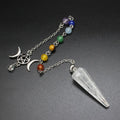 7 Chakra Natural Stone Crystal Pendulum for dowsing, divination, and energy work.