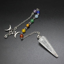 7 Chakra Natural Stone Crystal Pendulum for dowsing, divination, and energy work.