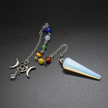7 Chakra Natural Stone Crystal Pendulum for dowsing, divination, and energy work.