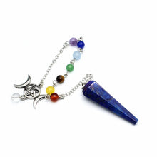 7 Chakra Natural Stone Crystal Pendulum for dowsing, divination, and energy work.