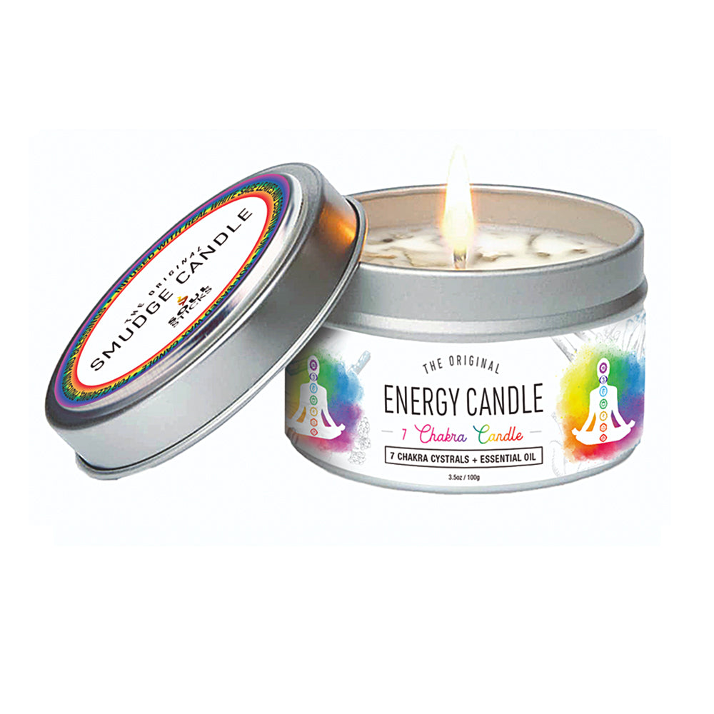 7 Chakra smoke-free smudge candle, 100 grams, eco-soy wax
