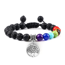 7 Chakra Tree of Life beaded bracelet for chakra cleansing, yoga sessions, and daily healing use.