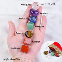 7 Chakra Tumbled Crystal Healing Stone Set for meditation, crafts, and crystal healing.