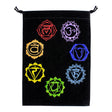 7 Chakras black velvet embroidered bag, 5 by 7 inches