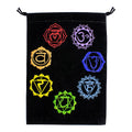 7 Chakras black velvet embroidered bag, 5 by 7 inches
