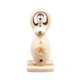 7 Chakras goddess figurine, 5.5 inches, with raw stones