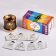 7 Chakras incense bricks set, 14 pieces, with incense burner