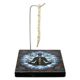 7 Chakras square metal incense holder for rope or stick incense